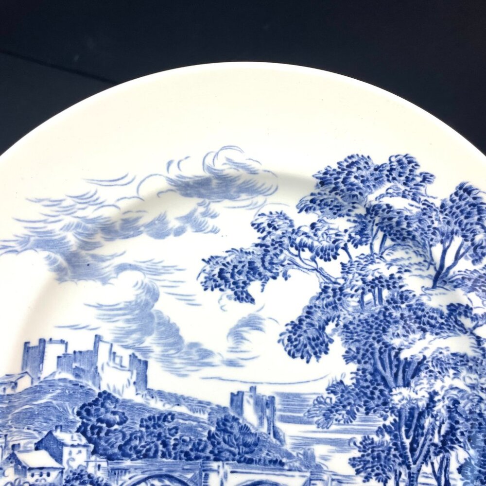 Set 6 Vintage Wedgwood & Co. Countryside Blue Transferware Dinner Plate England - Picture 7 of 9